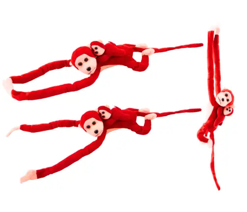 Mascot Plush Monkey with Baby, Red 90 cm Mascot Plush Monkey with Baby, Red 90 cm