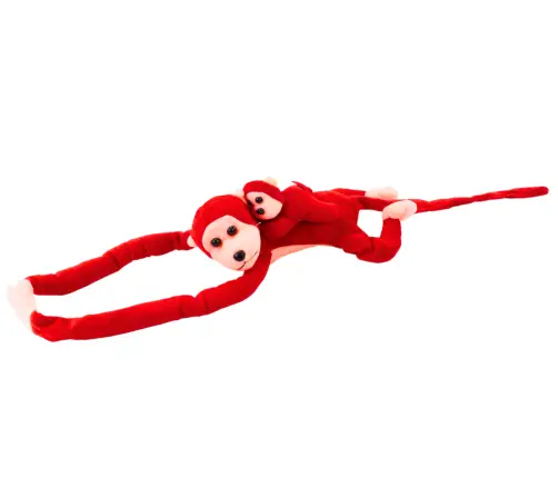 Mascot Plush Monkey with Baby, Red 90 cm Mascot Plush Monkey with Baby, Red 90 cm