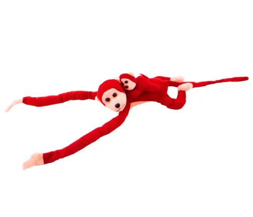 Mascot Plush Monkey with Baby, Red 90 cm Mascot Plush Monkey with Baby, Red 90 cm