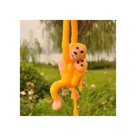 Mascot Plush Monkey with Baby, Yellow 90 cm