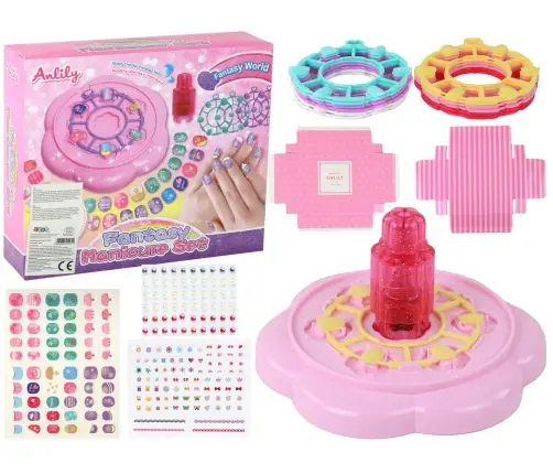 Nail Set Pink Nail Tips Stickers Diamonds Nail Set Pink Nail Tips Stickers Diamonds