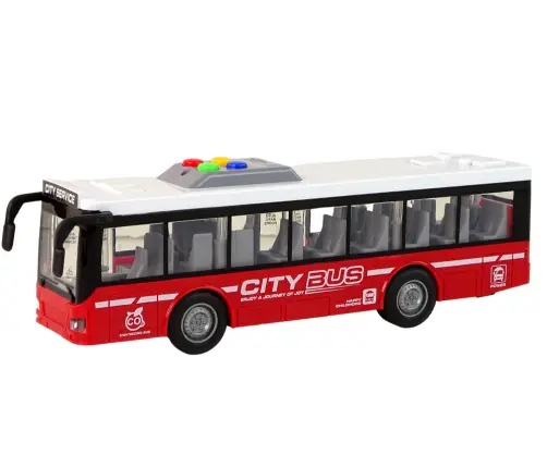 Battery Powered Bus Lights Sounds Friction Drive Red 1:16