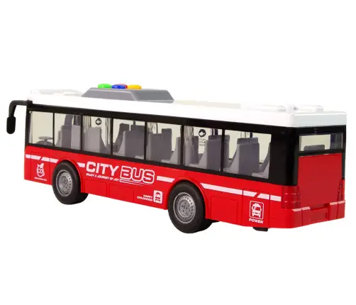 Battery Powered Bus Lights Sounds Friction Drive Red 1:16
