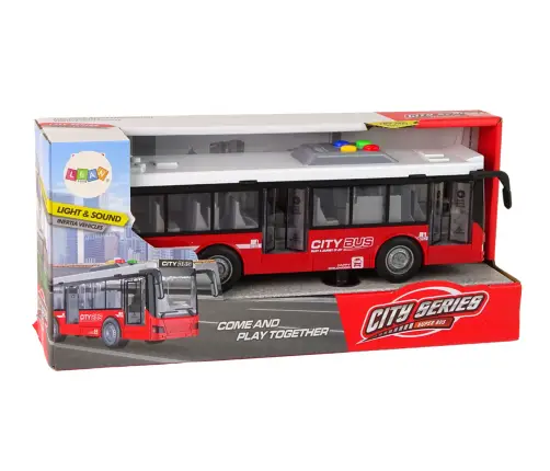 Battery Powered Bus Lights Sounds Friction Drive Red 1:16