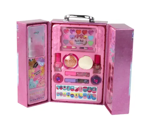 Beauty Makeup and Nail Set in a Pink Suitcase Beauty Makeup and Nail Set in a Pink Suitcase
