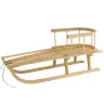 Wooden sled with a backrest and a string of sleds