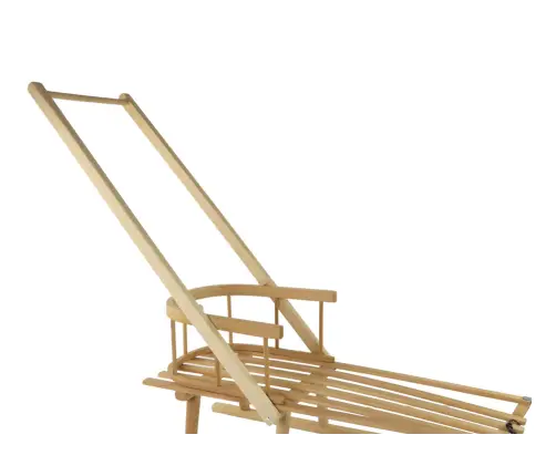 Sled With Backrest, Wooden Pusher, Wooden Handle