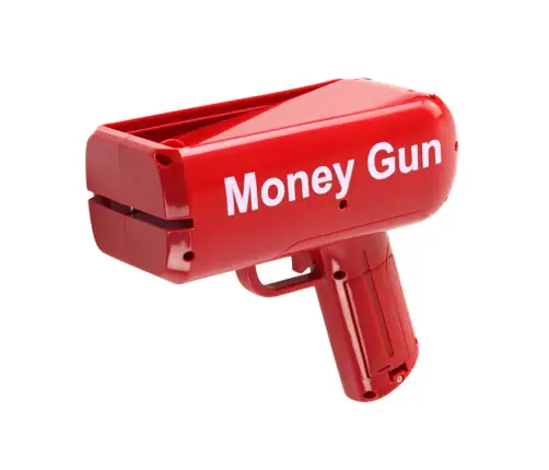 Money Gun Shooting Red Launcher Money Gun Banknotes Money Gun Shooting Red Launcher Money Gun Banknotes