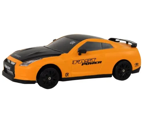 Remote Controlled Sports Car R/C 1:24 Yellow Interchangeable Wheels