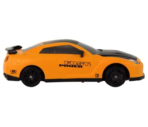 Remote Controlled Sports Car R/C 1:24 Yellow Interchangeable Wheels