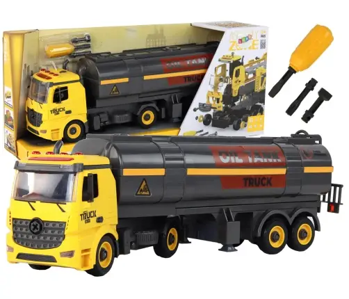 DIY Tank Truck For Assembling and Disassembling Yellow Lights Sound DIY Tank Truck For Assembling and Disassembling Yellow Lights Sound