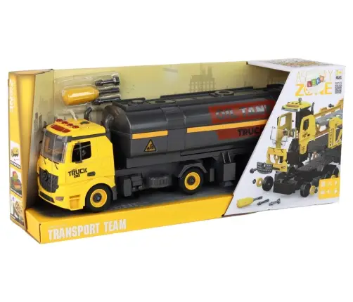 DIY Tank Truck For Assembling and Disassembling Yellow Lights Sound DIY Tank Truck For Assembling and Disassembling Yellow Lights Sound