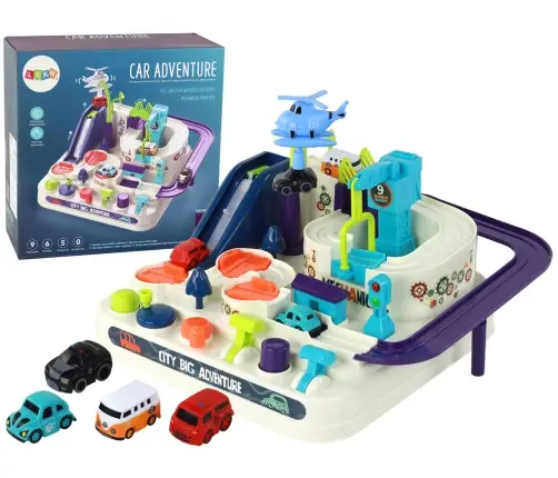 Colorful Interactive Obstacle Course Set for Toy Cars