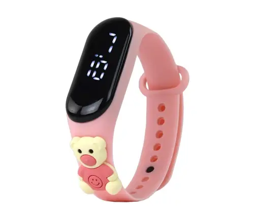 Pink Teddy Bear Touch Screen Watch with Adjustable Strap