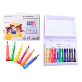 Set of Colored Water Marker Pens, Suitcase, 12 Pieces