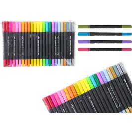 Set of 48 double-sided markers in various colors in an organizer