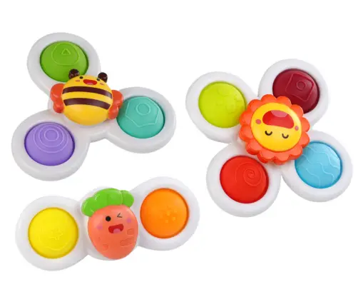 Sensory Toy Spinners Bee Sun Carrot Suction Cups Sensory Toy Spinners Bee Sun Carrot Suction Cups