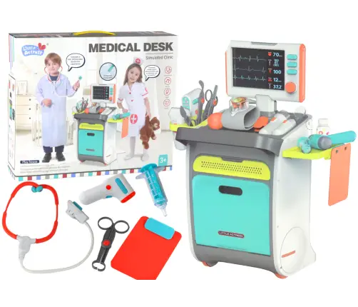 Little Doctor Set Medical Trolley X-ray ECG Accessories