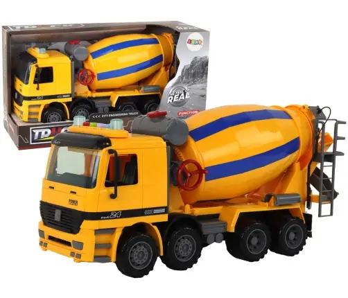 Concrete Mixer Orange Rotary Pear Sound Lights Construction Vehicle