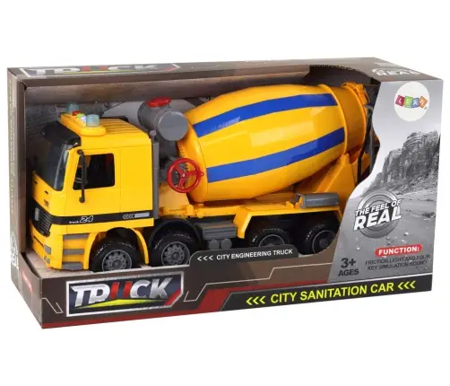 Concrete Mixer Orange Rotary Pear Sound Lights Construction Vehicle