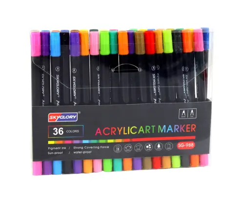Set of 36 double-sided markers for ceramics, glass and clothes
