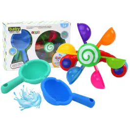Rotating Bath Toy Colorful Bowls Two Spoons Rotating Bath Toy Colorful Bowls Two Spoons