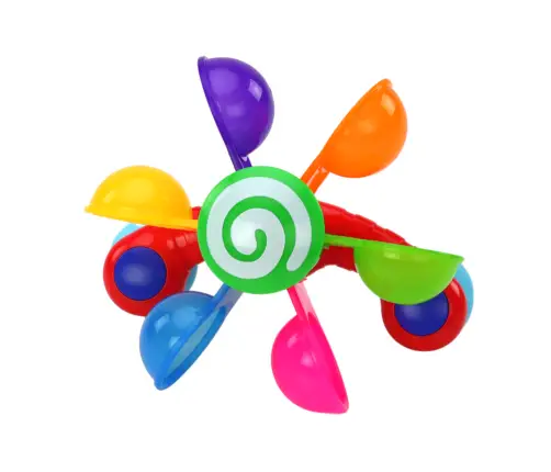 Rotating Bath Toy Colorful Bowls Two Spoons Rotating Bath Toy Colorful Bowls Two Spoons