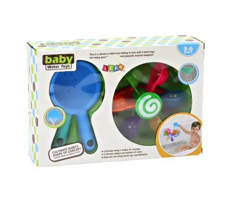 Rotating Bath Toy Colorful Bowls Two Spoons Rotating Bath Toy Colorful Bowls Two Spoons