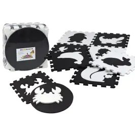 Soft Puzzle Mat Contrasting Educational EVA Foam Black and White 19 pieces. Soft Puzzle Mat Contrasting Educational EVA Foam Black and White 19 pieces.