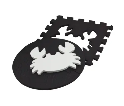 Soft Puzzle Mat Contrasting Educational EVA Foam Black and White 19 pieces. Soft Puzzle Mat Contrasting Educational EVA Foam Black and White 19 pieces.