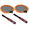 Set of 2 Badminton Rackets, 2 Badminton Shuttles, Orange