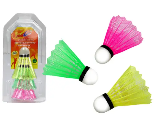 Set of Badminton Shuttlecocks 3pcs Classic Colorful