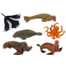 Set of Sea Animal Figures Walrus Seal Octopus 6Pcs