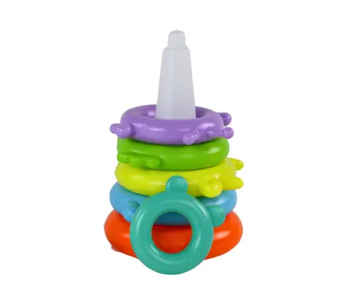 Giraffe Pyramid Puzzle 8 Rings Colorful 29cm x 14cm x 14cm Giraffe Pyramid Puzzle 8 Rings Colorful 29cm x 14cm x 14cm