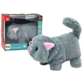 Plush Interactive Animal Kitten Walks and Meows Gray