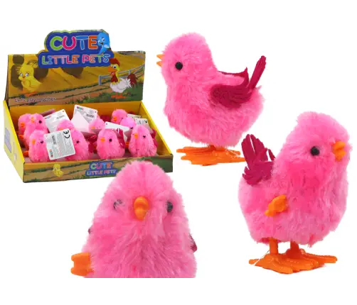 Jumping Chicken Toy Wind-Up Figurine Pink Jumping Chicken Toy Wind-Up Figurine Pink