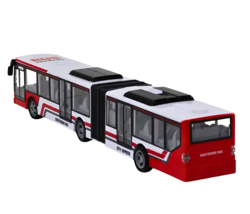 Radiovadāmā autobuss ar pulti City Bus Red and White