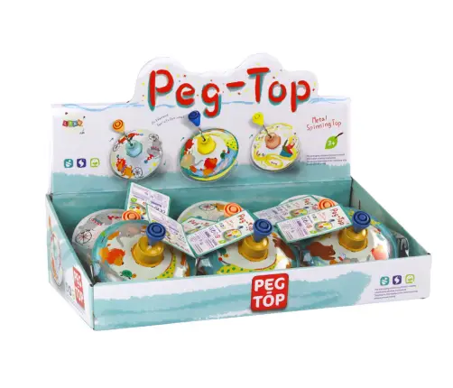 Spinning Top for Children, Spinning Animals Mix, Traditional Metal