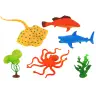 Set of Sea Animal Figurines 7 Pieces Aquatic Plants