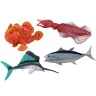 Set of Figures Sea Animals Ocean Fish Squid 4 Pieces