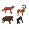 Set of Figurines: Forest Animals, Deer, Boar, Fox, Gorilla