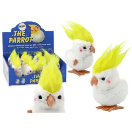 Jumping Parrot Wind-Up Plush Toy Decoration White Jumping Parrot Wind-Up Plush Toy Decoration White