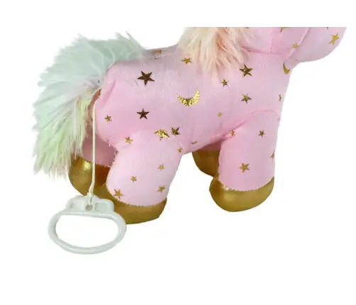 Unicorn Plush Sleeping Animal Lullaby Pink With Stars Set