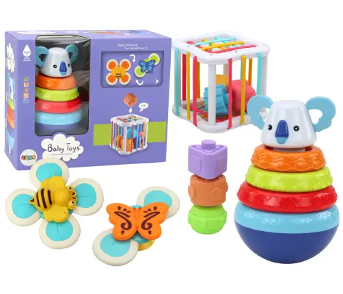 Set of Sensory Toys Koala Tower Educational Cube Spinners