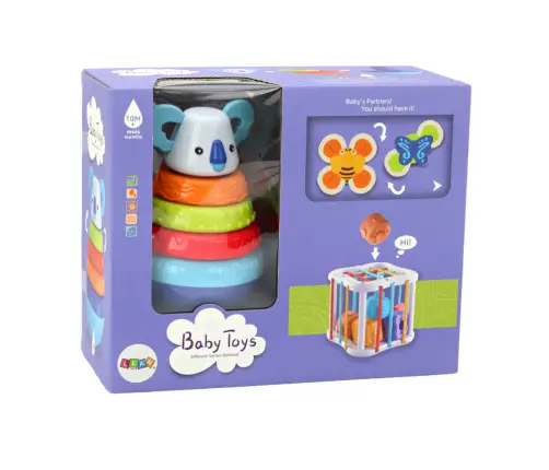 Set of Sensory Toys Koala Tower Educational Cube Spinners