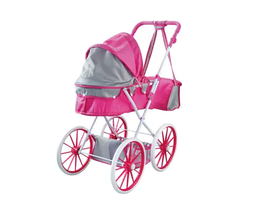 Doll Stroller Metal Bag Big Wheels Pink Doll Stroller Metal Bag Big Wheels Pink