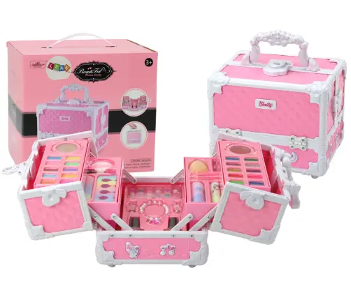 Chest Suitcase Beauty Set Jewelry Cosmetics Pink Chest Suitcase Beauty Set Jewelry Cosmetics Pink