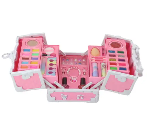 Chest Suitcase Beauty Set Jewelry Cosmetics Pink Chest Suitcase Beauty Set Jewelry Cosmetics Pink