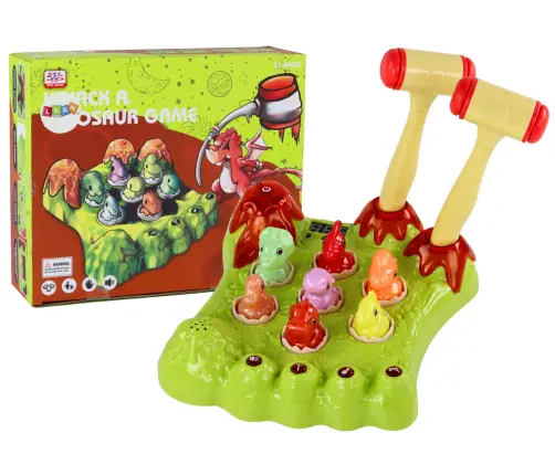 Wack-A-Mole Game Dinosaurs Board Two Hammers Green Lights Sounds Wack-A-Mole Game Dinosaurs Board Two Hammers Green Lights Sounds