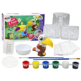 Set of Creative Artistic Birds 3D Plaster Paints